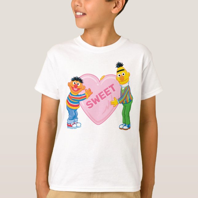 Ernie & Bert Big Valentine's Heart T-Shirt (Front)