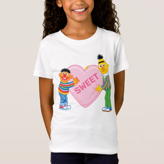 Ernie & Bert Big Valentine's Heart T-Shirt (Front)