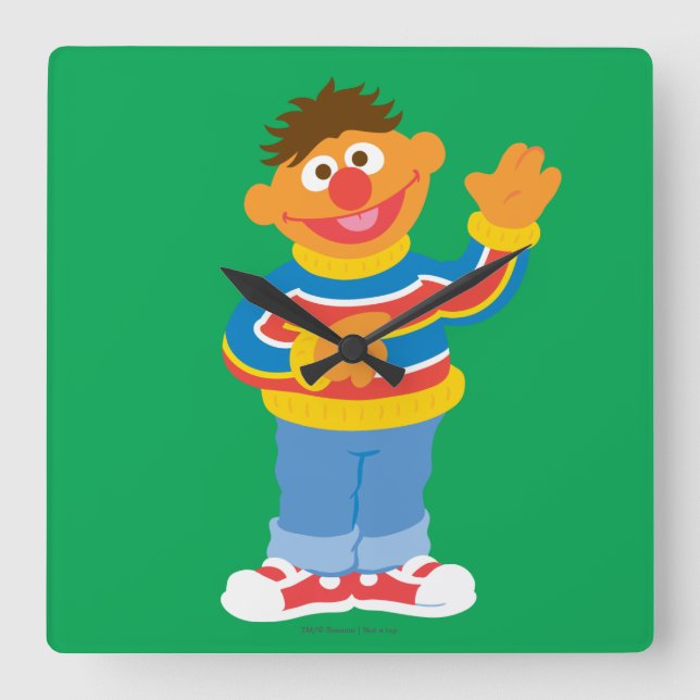 Ernie Graphic Square Wall Clock (Front)