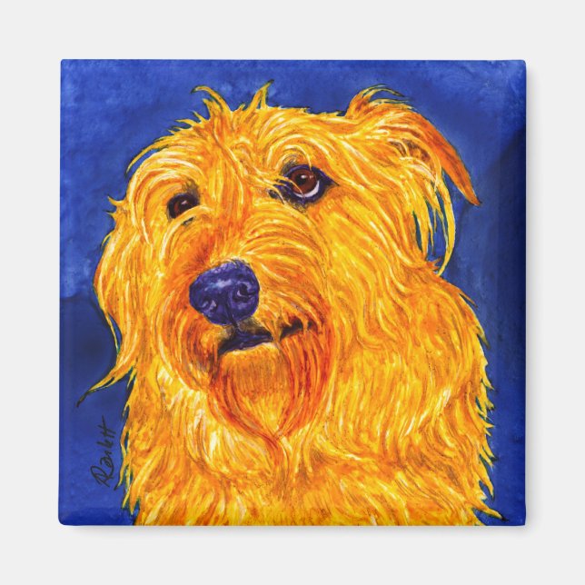 "Ernie" - Shaggy Hound Mix Magnet (Front)