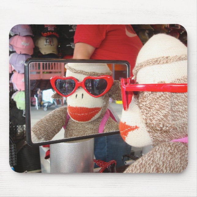 Ernie the Sock Monkey Sunglasses Mousepad (Front)