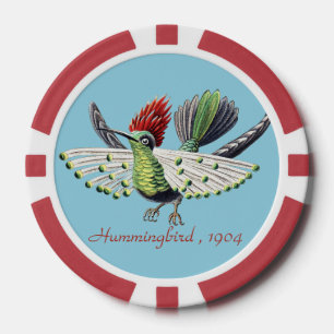 Ernst Haeckel Colourful Hummingbird Nature Art Poker Chips