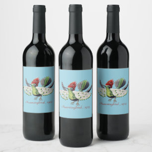 Ernst Haeckel Colourful Hummingbird Nature Art Wine Label