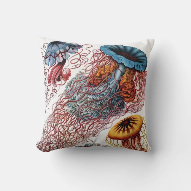 Ernst Haeckel Jellyfish Cushion (Front)