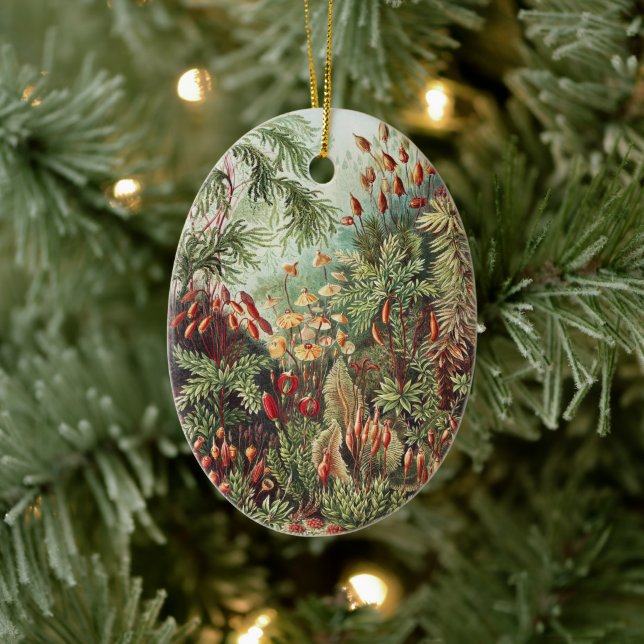 Ernst Haeckel Moss Nature Print Dark Academia Ceramic Tree Decoration (Tree)