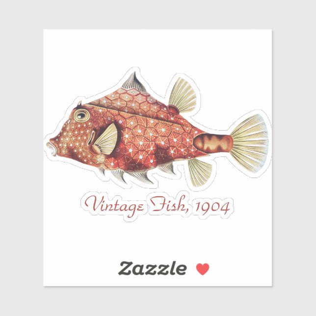 Ernst Haeckel Nautical Red Boxfish Sea Life (Sheet)