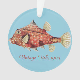 Ernst Haeckel Nautical Red Boxfish Sea Life Ornament