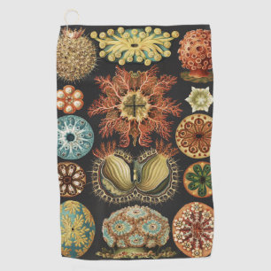 Ernst Haeckel Nautical Sea Life Art Collage Golf Towel