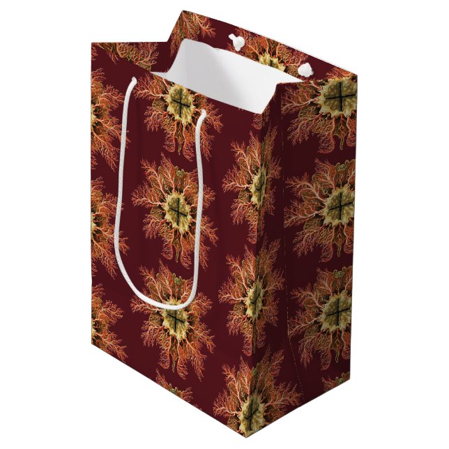 Ernst Haeckel Nautical Tunicate Red Sea Life Art Medium Gift Bag (Front Angled)