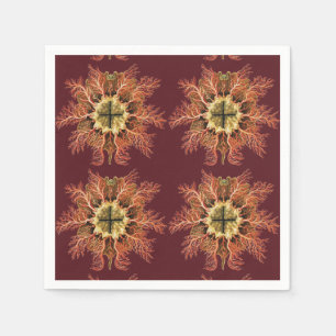 Ernst Haeckel Nautical Tunicate Red Sea Life Art Napkin