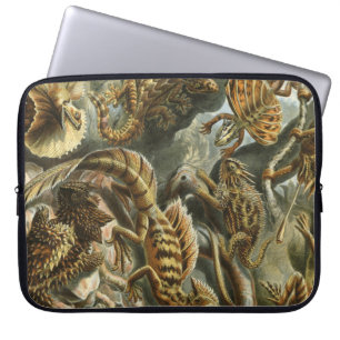 Ernst Haeckel old fashion illustration Lacertilia Laptop Sleeve