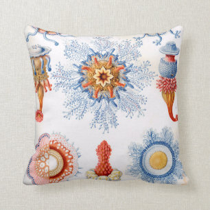 Ernst Haeckel Siphonophorae jellyfish bluebottle! Cushion