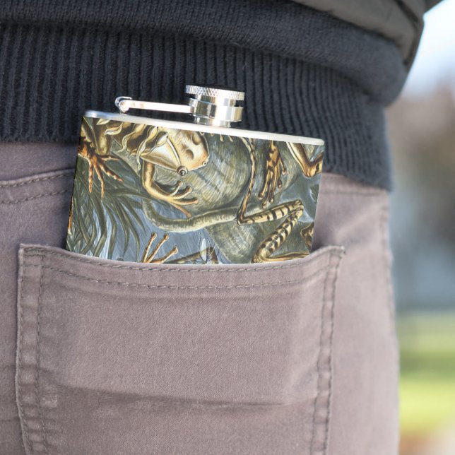 Ernst Haeckel variety of exotic frogs:Batrachia Hip Flask (In Situ)
