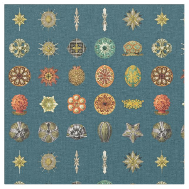 Ernst Haeckel's Ocean Jewels Fabric (Close Up)