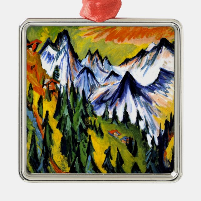 Ernst Kirchner - Berggipfel, Metal Tree Decoration (Front)