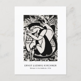 Ernst L. Kirchner - Black and White Modern Art Postcard