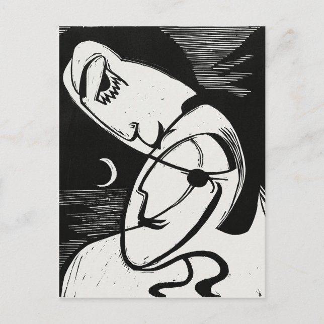 Ernst L. Kirchner - Stylish Black&White Modern Art Postcard (Front)