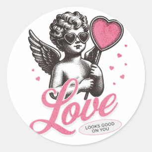 Eros, goddess of love classic round sticker