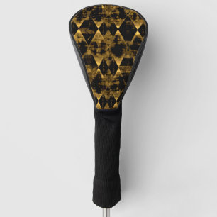 Erratic Gold and Black Diamonds Golf Head Cover