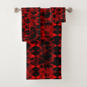 Erratic Red and Black Diamond Wonder Bath Towel Set