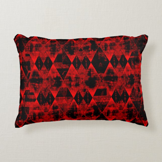 Erratic Red and Black Diamond Wonder Decorative Cushion (Front)