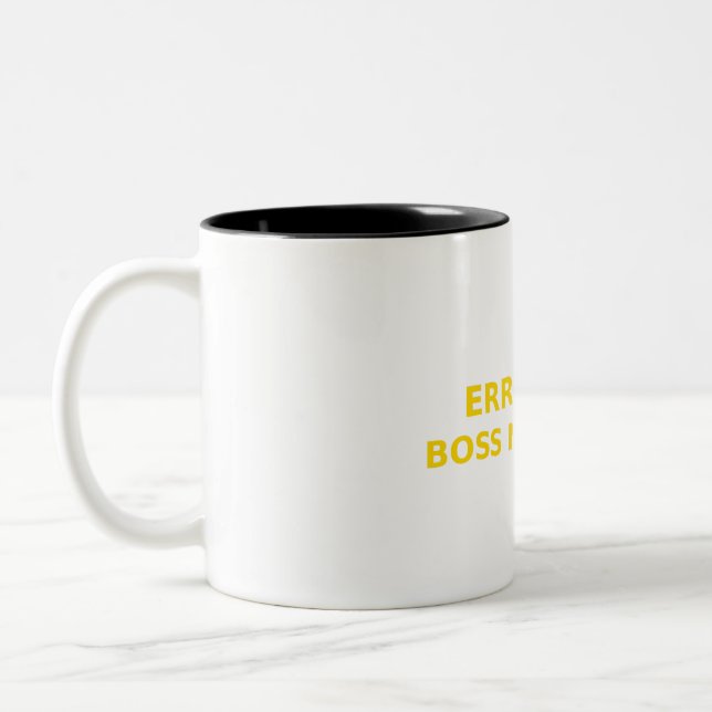 Error 404 Boss Not Found Funny Entrepreneur Self E Two-Tone Coffee Mug (Left)