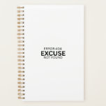 Error 404: Excuse Not Found 2026 Minimalist Daily  Planner<br><div class="desc">Schedule results,  not reasons. A professional 2026 planner with sharp typography for those who focus on daily execution over convenient justifications.</div>