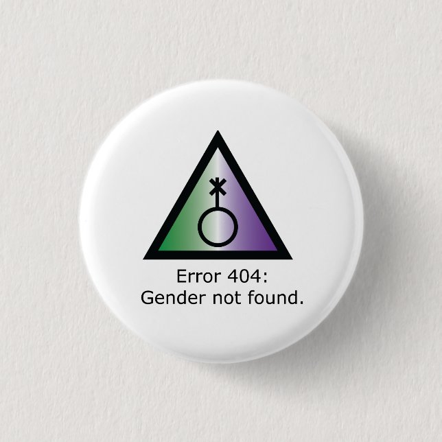 Error 404 Genderqueer 3 Cm Round Badge (Front)
