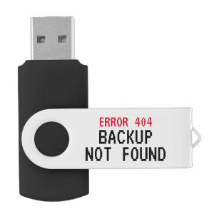 Error 404 Meme Backup Not Found funny custom USB Flash Drive