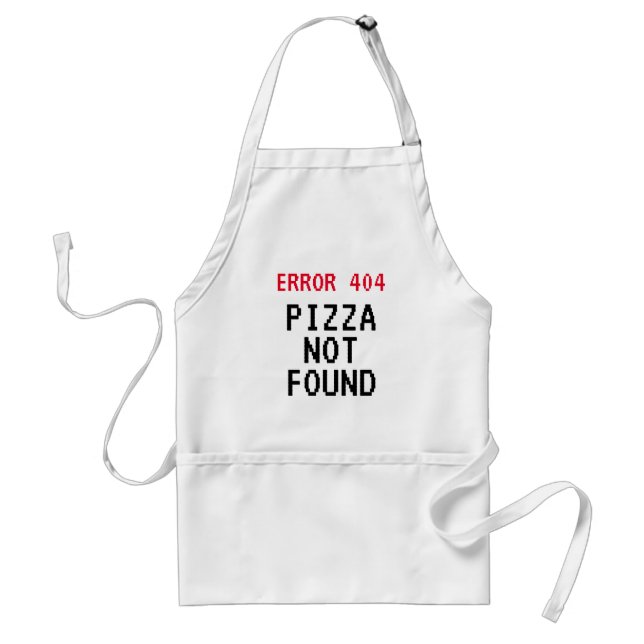 Error 404 meme Pizza not found funny BBQ apron (Front)