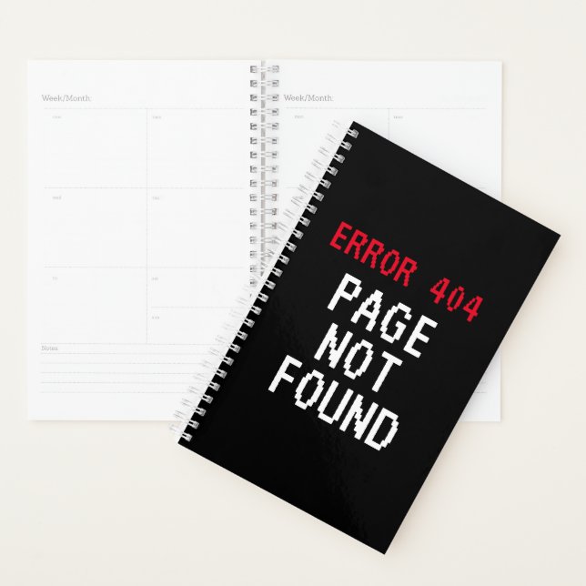 Error 404 Page Not Found planner for work (Display)
