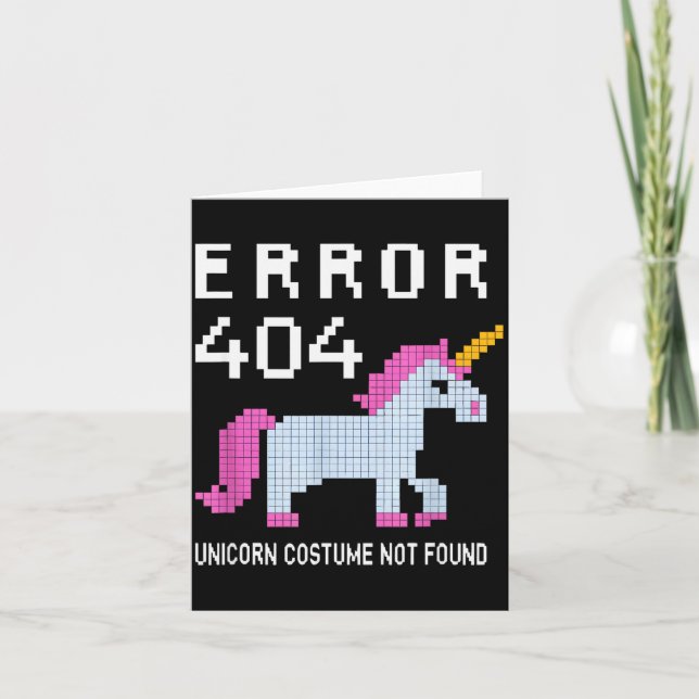 Error 404 Unicorn Costume Found Halloween Programm Card (Front)