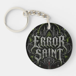 Error Saint Gothic Cyberpunk Front & Back Men's Key Ring