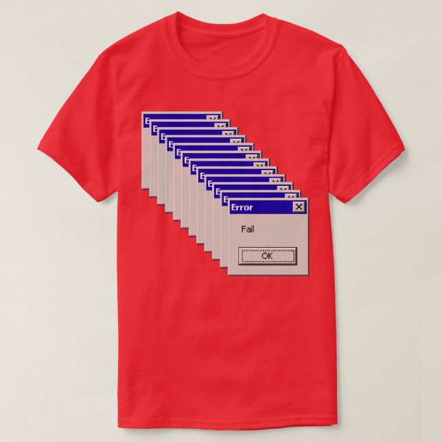 ErrorFail Retro Old School Computer PopUp T-Shirt (Design Front)
