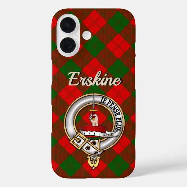 Erskine Clan Badge & Tartan iPhone / iPad case (Back)