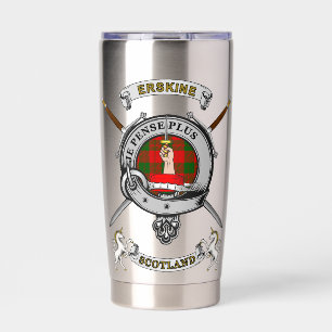Erskine Clan Badge Tartan & Swords Insulated Tumbler