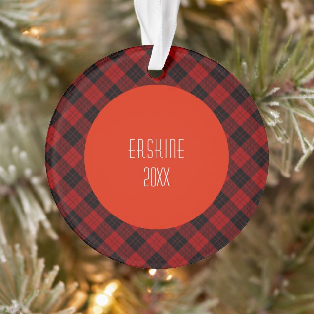 Erskine (Paton) Tartan Scottish Plaid Pattern Ornament (Tree)