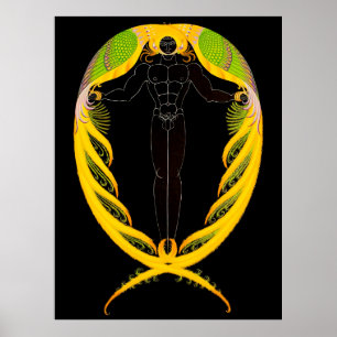 Erté - The Letter P from the Alphabet Suite, 1976 Poster