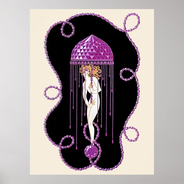 Erté - The Precious Stones Suite, Amethyst, 1969 Poster (Front)