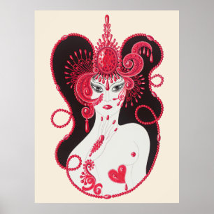 Erté - The Precious Stones Suite, Ruby, 1969 Poster