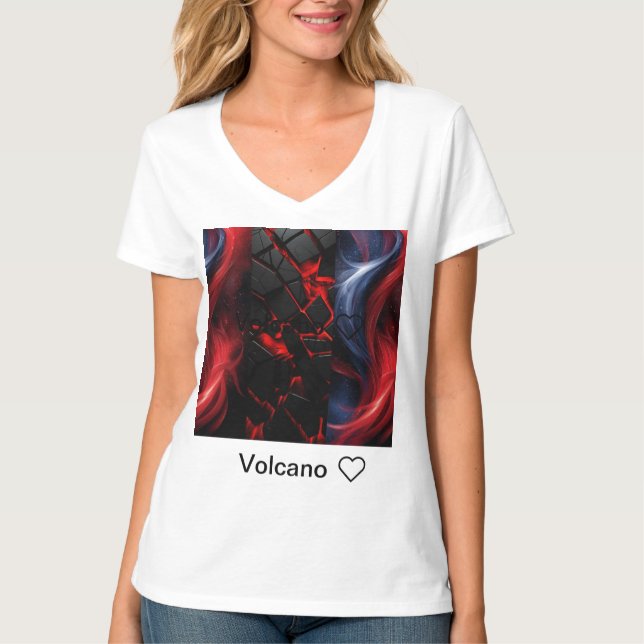Erupting Volcano Graphic T-shirt  (Front)