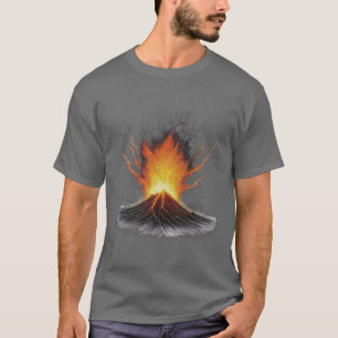 Eruption of Power: Fiery Volcano T-Shirt