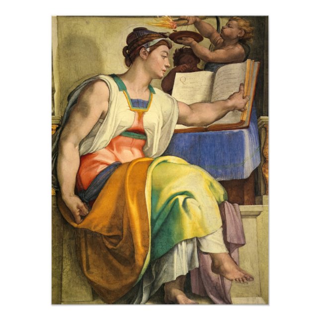 Erythraean Sibyl by Michelangelo Photo Print (Front)
