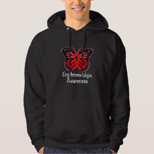 Erythromelalgia Awareness Warrior Support Red Ribb Hoodie