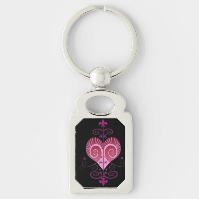 ERZULI FREDA DAHOMEY VEVE SECRET VODOU GEOMETRY KEY RING (Front)
