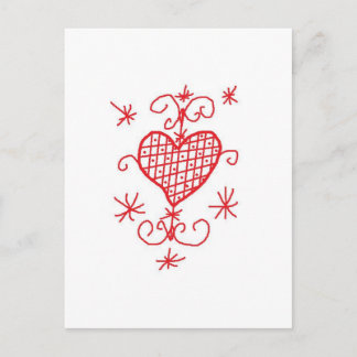 Erzulie Red Heart Veve Voodoo Hoodoo Love Sigil Postcard