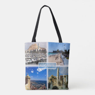ES Alicante - Skyline - Postiguet beach - Explanad Tote Bag