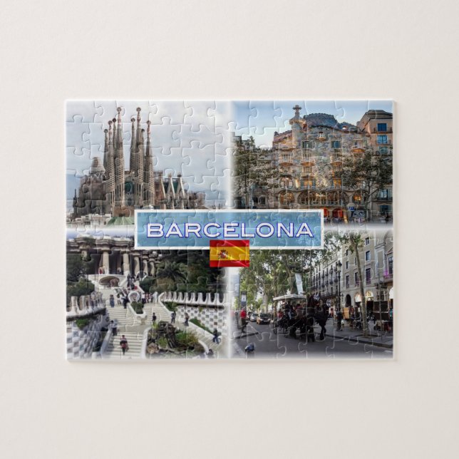ES Barcelona - Sagrada Familia - Casa Batllo Jigsaw Puzzle (Horizontal)