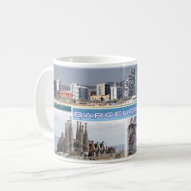 ES Barcelona - Skyline - Skyline - Sagrada Familia Coffee Mug (Front Left)