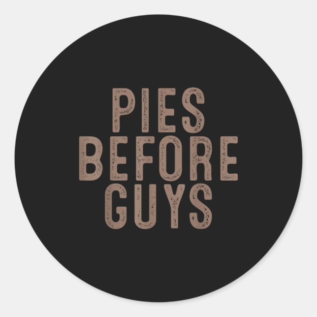 Es Before Guys Funny Thanksgiving Dinner Women Men Classic Round Sticker (Front)
